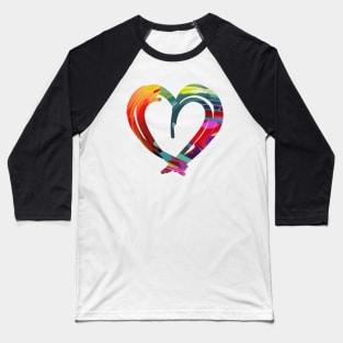 Brush Stroke Abstract Heart Baseball T-Shirt